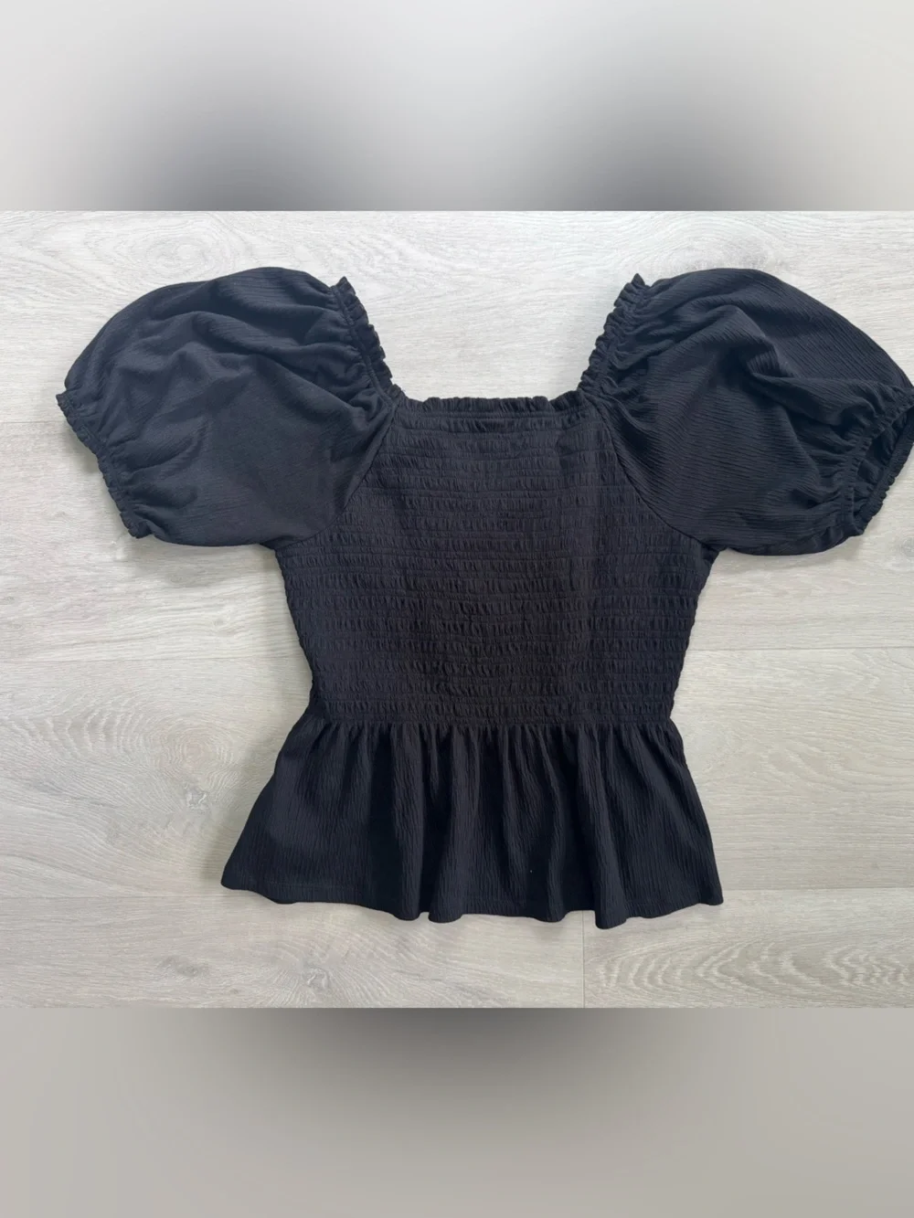 Black Puff Sleeve Women’s Top